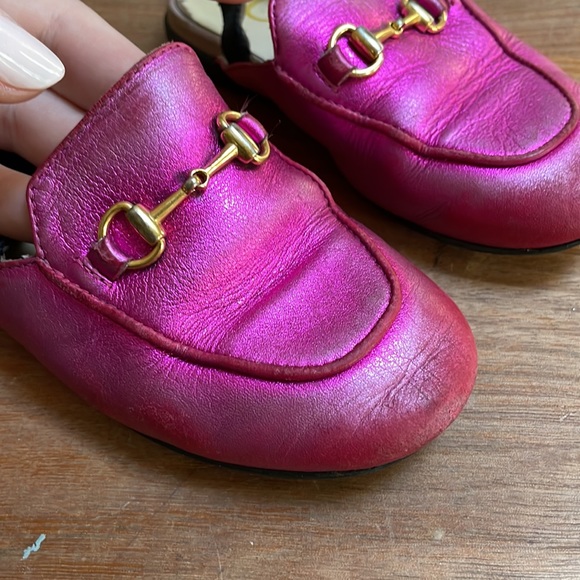 Gucci Kids princetown’s  -Children's Princetown metallic leather mule/ loafer - Picture 13 of 17